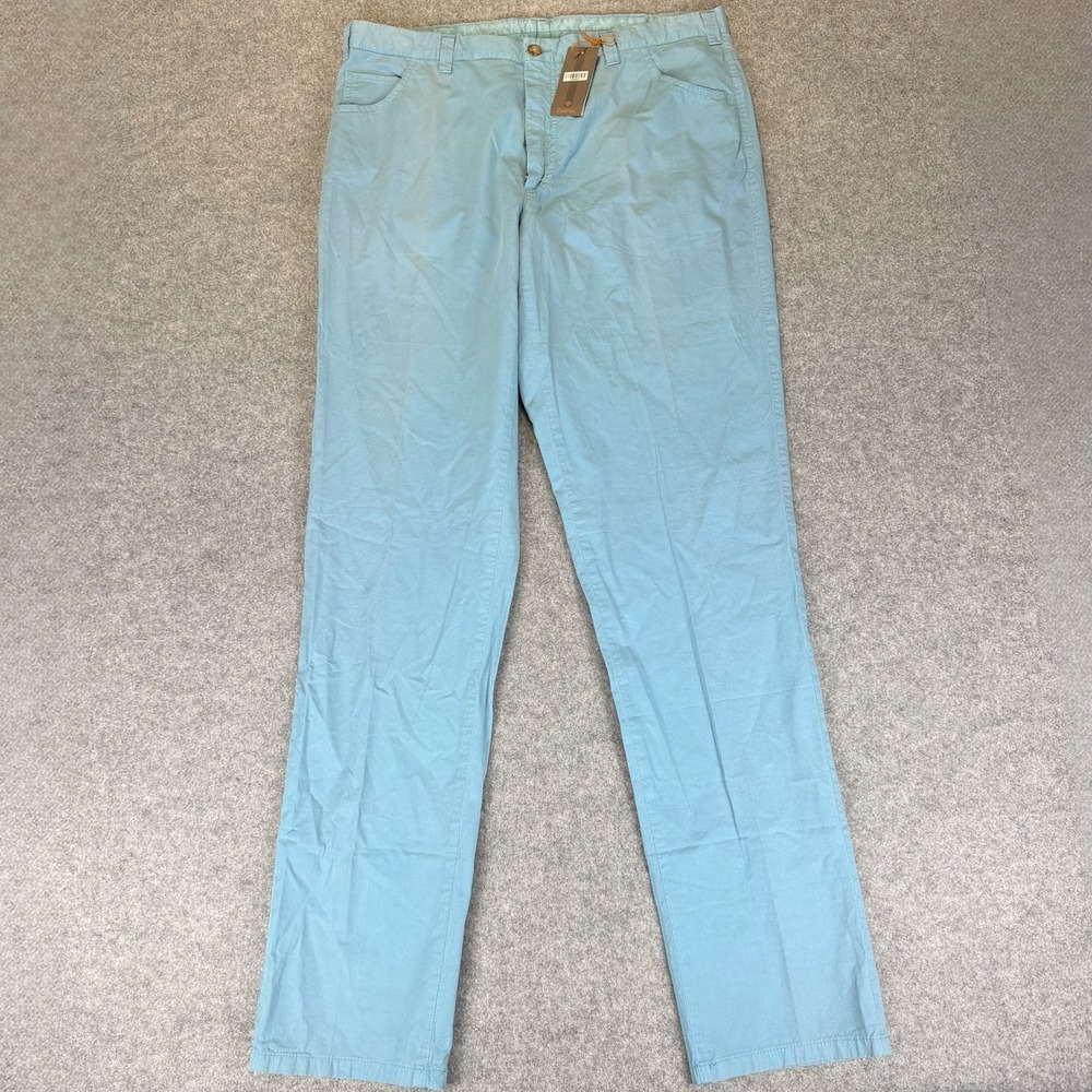 Zanella Men's 56 Light Blue Cotton Chino Pants Flat Front Casual Trousers NWT